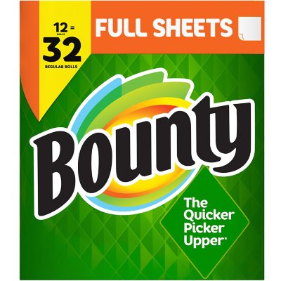 Bounty Full-Sheet Paper Towels, White (86 sheets/roll, 12 ct.)