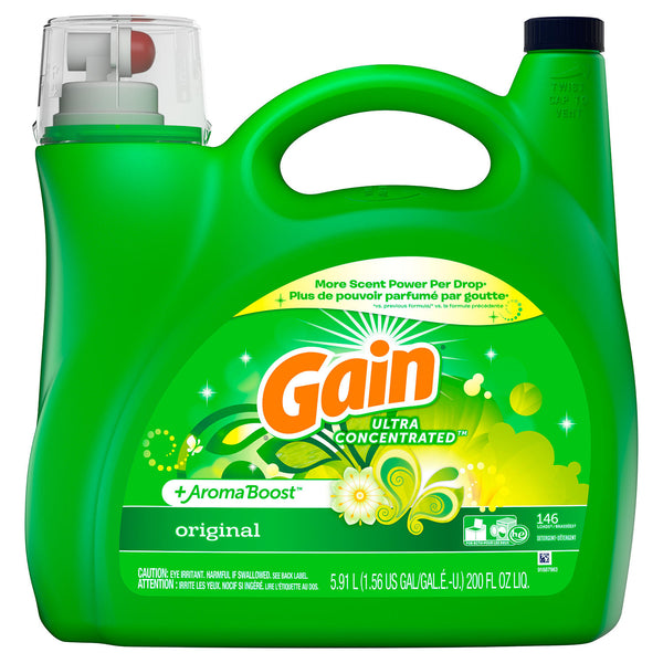 Gain + AromaBoost Ultra Concentrated Liquid Laundry Detergent, Original (146 loads, 200 fl. oz.)