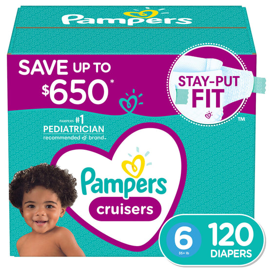 Pampers Cruisers Diapers Size:  6 - 120 ct. (35+ lb.)