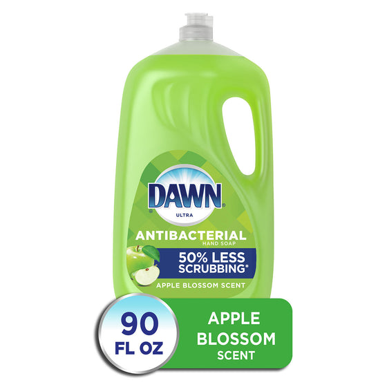 Dawn Ultra Antibacterial Hand Soap, Dishwashing Liquid Dish Soap, Apple Blossom Scent (90 fl. oz.)