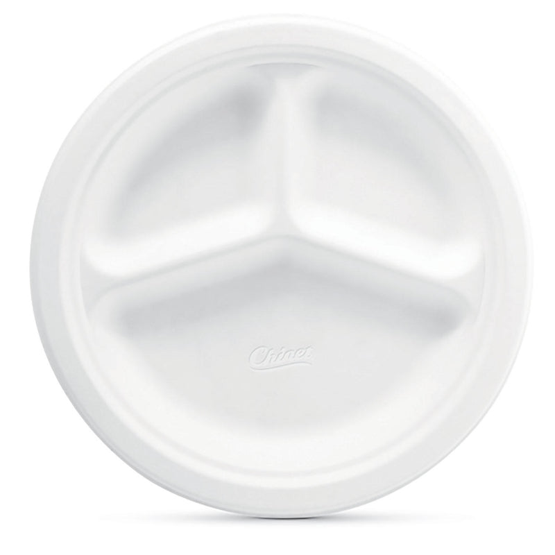 Chinet Classic White 10-3/8" Dinner Compartment Plates (165 ct.)