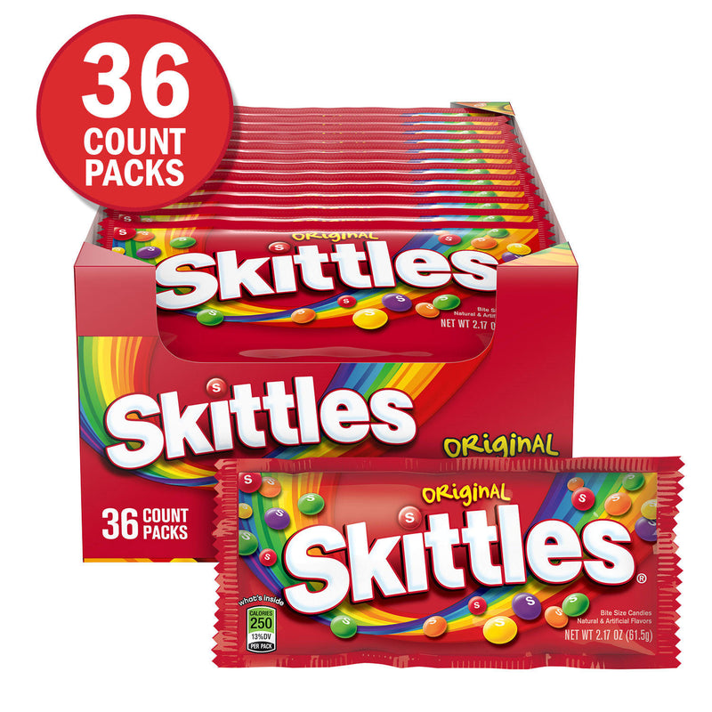 Skittles Original Candy, Full Size, Bulk Fundraiser (2.17oz, 36pk)