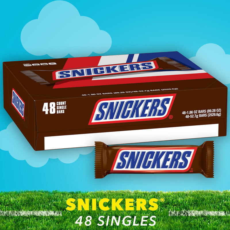 Snickers Chocolate Candy Bars Full Size Bulk Pack (1.86 oz., 48 ct.)