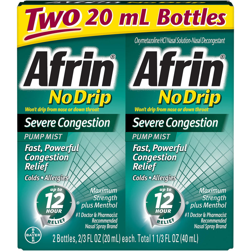 Afrin No Drip Severe Congestion Nasal Spray (20 ml each, 2 pk.)