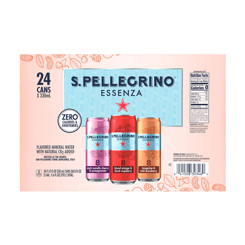 S. Pellegrino Essenza Flavored Mineral Water Variety Pack (11.15 fl. oz., 24 pk.)