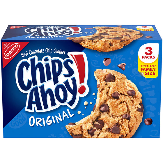 CHIPS AHOY! Chocolate Chip Cookies (3 Family Size Packs)