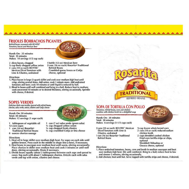 Rosarita Traditional Refried Beans (16 oz., 8 ct.)