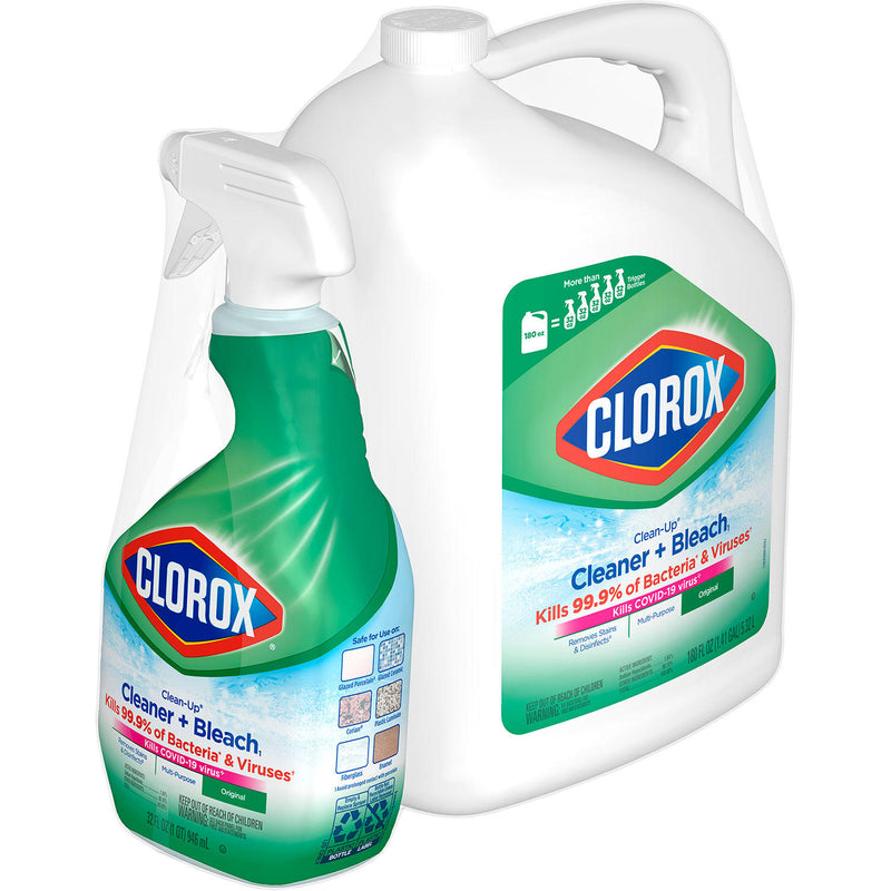 Clorox Clean-Up All-Purpose Cleaner with Bleach, Original, 32 oz. Spray and 180 oz. Refill Bottle