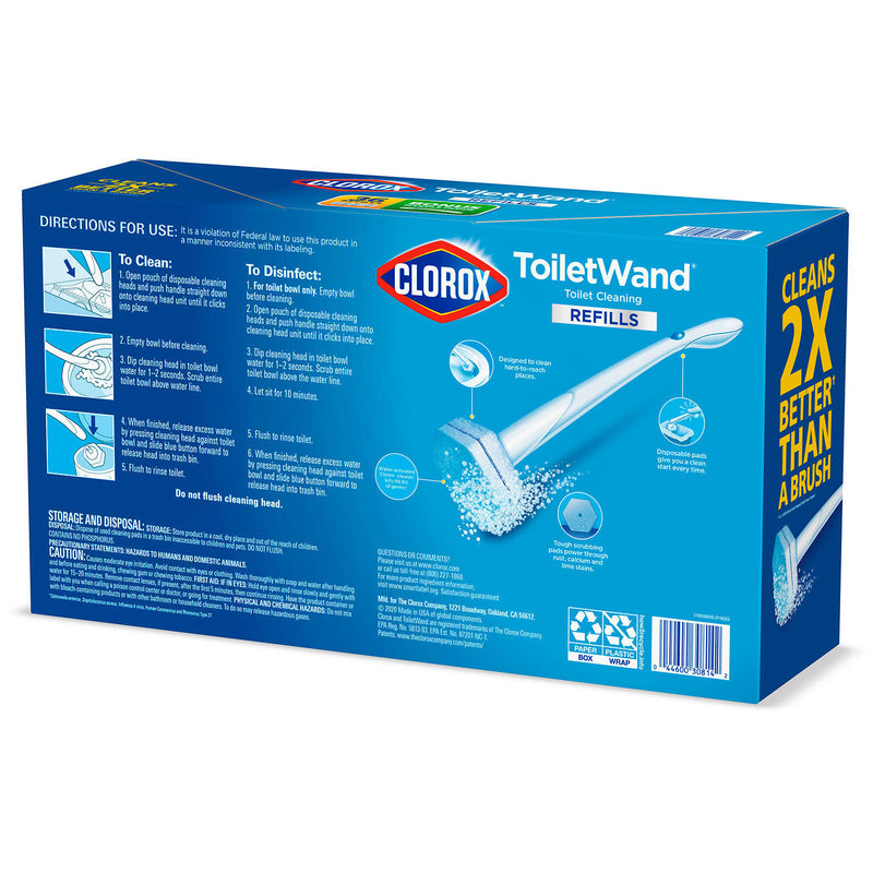 Clorox 01717 Disinfecting Toilet Wand Head Refill With Cleaner, 1.74 O –  Toolbox Supply