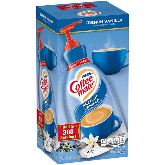 Nestle Coffee mate Liquid Creamer Pump, French Vanilla (1.5 L) pack of 2