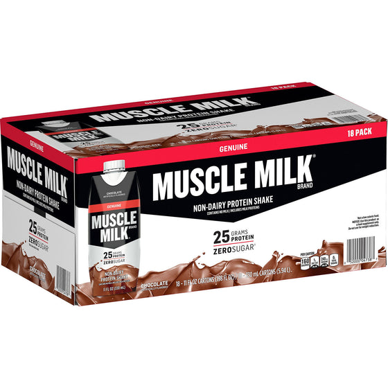 Muscle Milk Genuine Non-Dairy Protein Shake, Chocolate (11 fl. oz., 18 pk.)