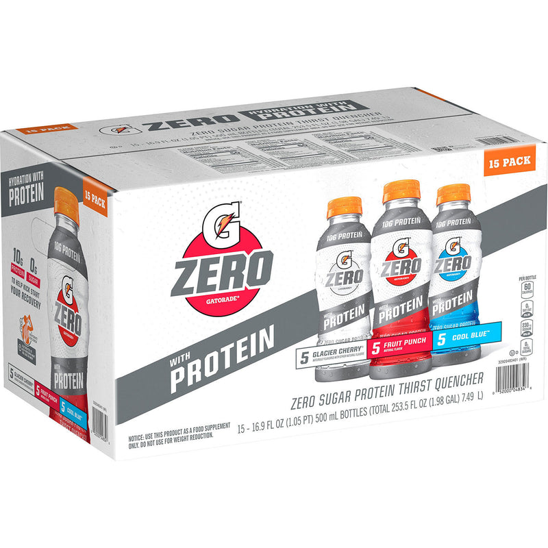 Gatorade G Zero with Protein Variety Pack (16.9 fl. oz. 15 pk.)