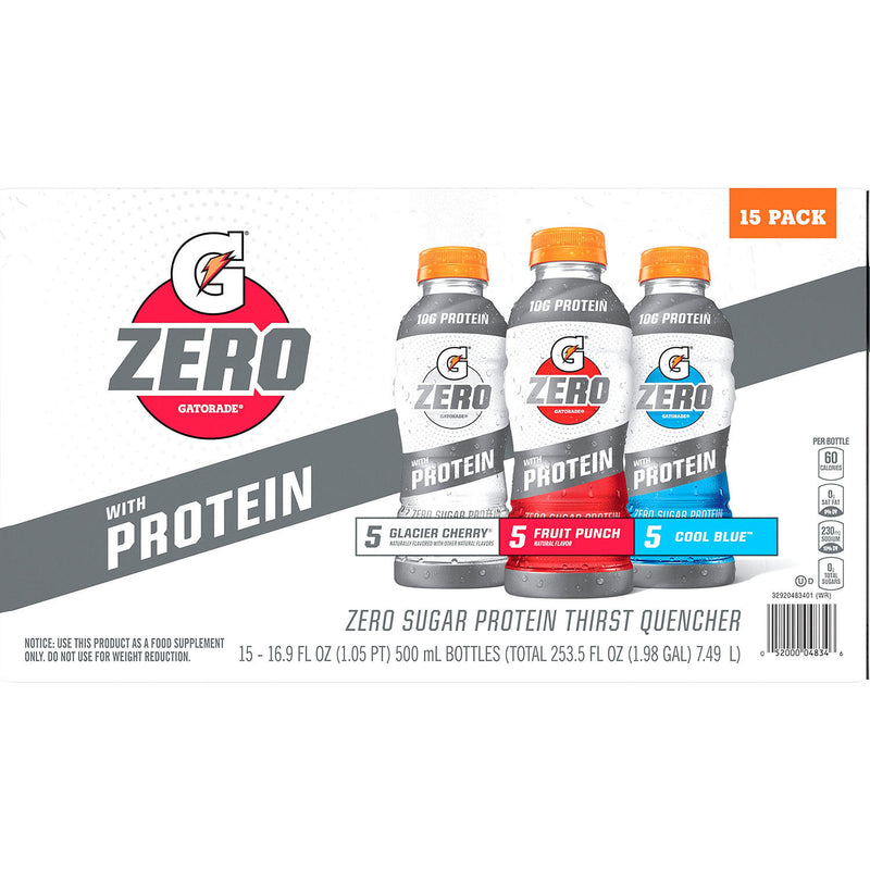 Gatorade G Zero with Protein Variety Pack (16.9 fl. oz. 15 pk.)