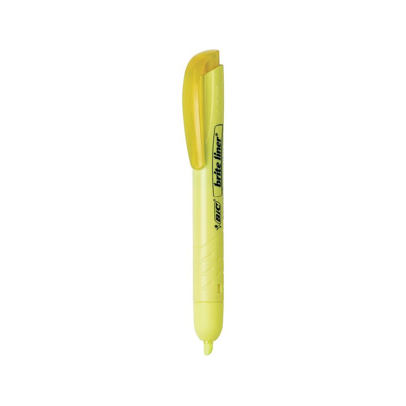 BIC Brite Liner Retractable Highlighter, Chisel Tip, Fluorescent Yellow (12 pk.)
