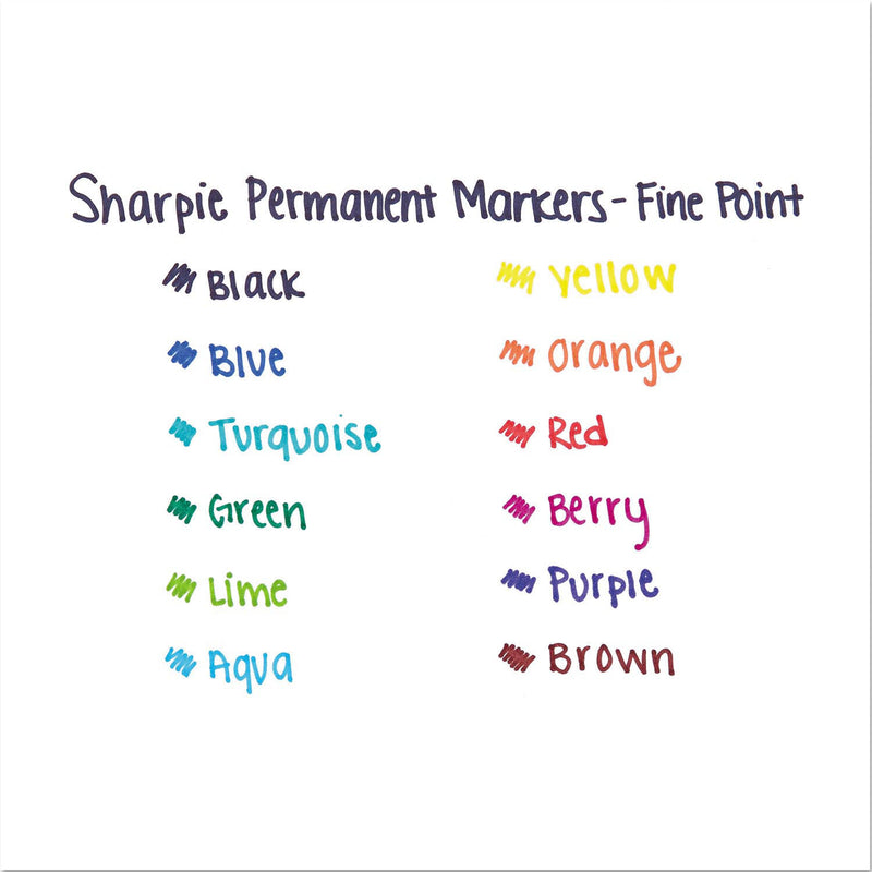 Sharpie Permanent Fine Tip Markers, Black (Pack of 24)