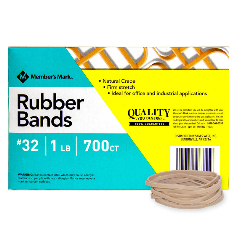 Member's Mark Rubber Bands, #32 1lb Box, Approximately 700 Bands