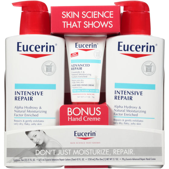 Eucerin Intensive Repair Body Lotion (21 fl. oz., 2 pk.) + Advanced Repair Hand Creme (2.7 oz.)