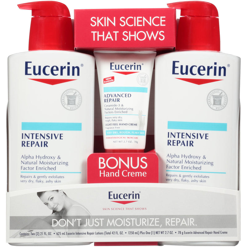 Eucerin Intensive Repair Body Lotion (21 fl. oz., 2 pk.) + Advanced Repair Hand Creme (2.7 oz.)