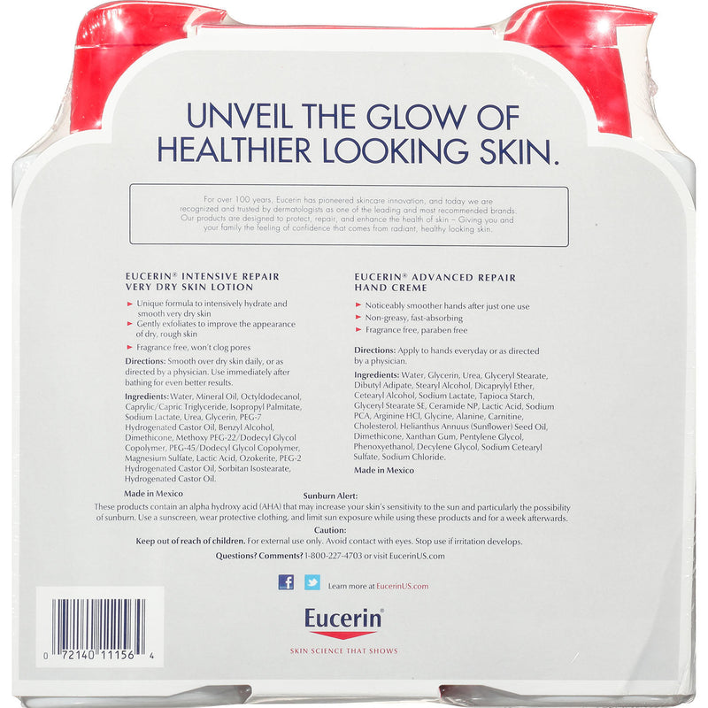 Eucerin Intensive Repair Body Lotion (21 fl. oz., 2 pk.) + Advanced Repair Hand Creme (2.7 oz.)