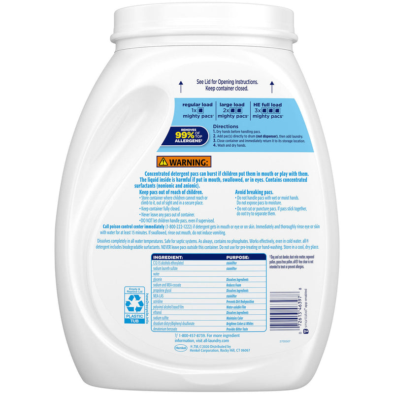 ALL Mighty Pacs Free & Clear Laundry Detergent (120 loads)