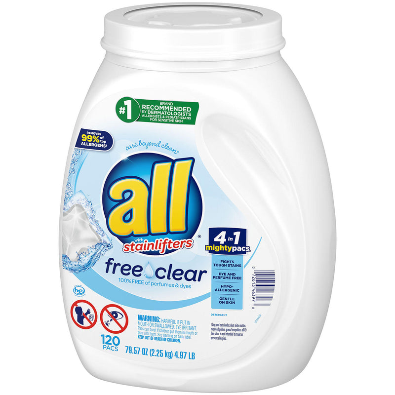 ALL Mighty Pacs Free & Clear Laundry Detergent (120 loads)