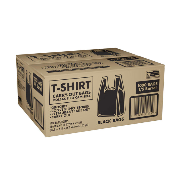 Member's Mark Black T-Shirt Carryout Bags (1,000 ct.)