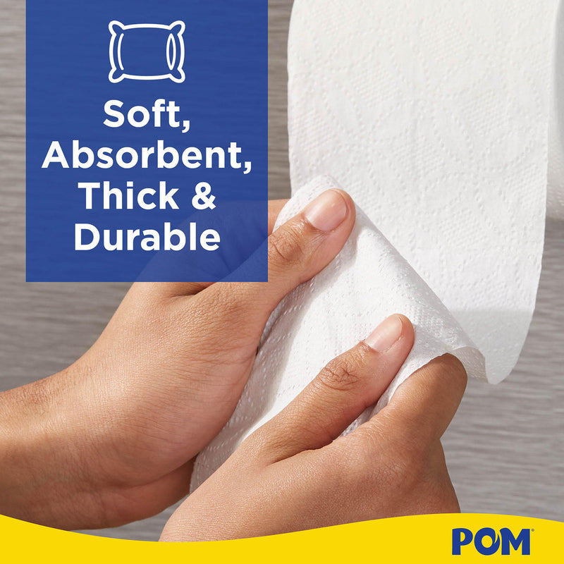 POM™ Embossed 2-Ply Toilet Paper, White, 45 Rolls, 473 Sheets/Roll