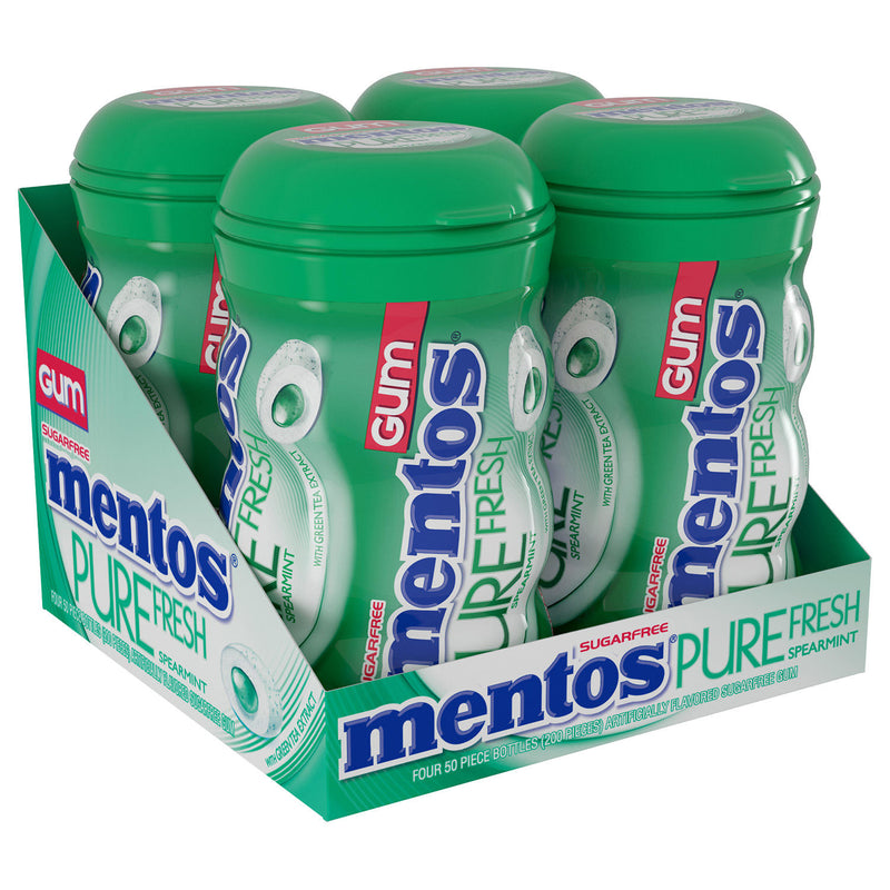 Mentos Pure Fresh Sugar-Free Chewing Gum Spearmint (50ct., 4pk.) Set of 4