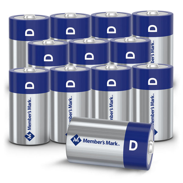 Member's Mark Alkaline D Batteries, 12 Pack