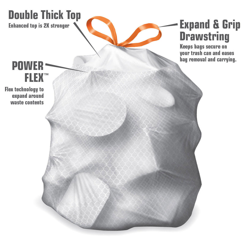 Member's Mark Power Flex Tall Kitchen Drawstring Trash Bags (13 Gallon, 2 Rolls of 100 ct., 200 count total)  scent: Fresh Clean