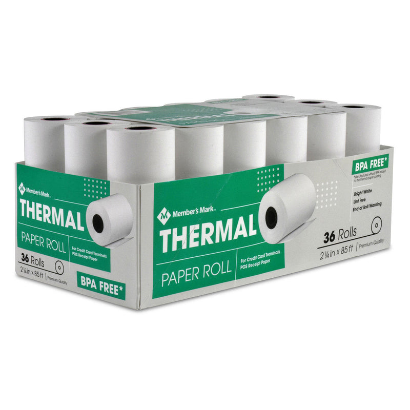 Member's Mark Thermal Receipt Paper Rolls, 2 1/4" X 85', 36 Rolls