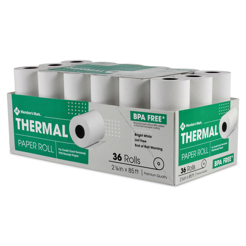 Member's Mark Thermal Receipt Paper Rolls, 2 1/4" X 85', 36 Rolls