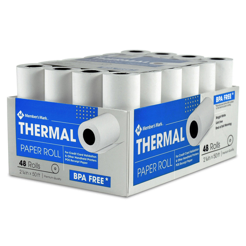 Member's Mark Thermal Receipt Paper Rolls, 2 1/4" X 50' , 48 Rolls