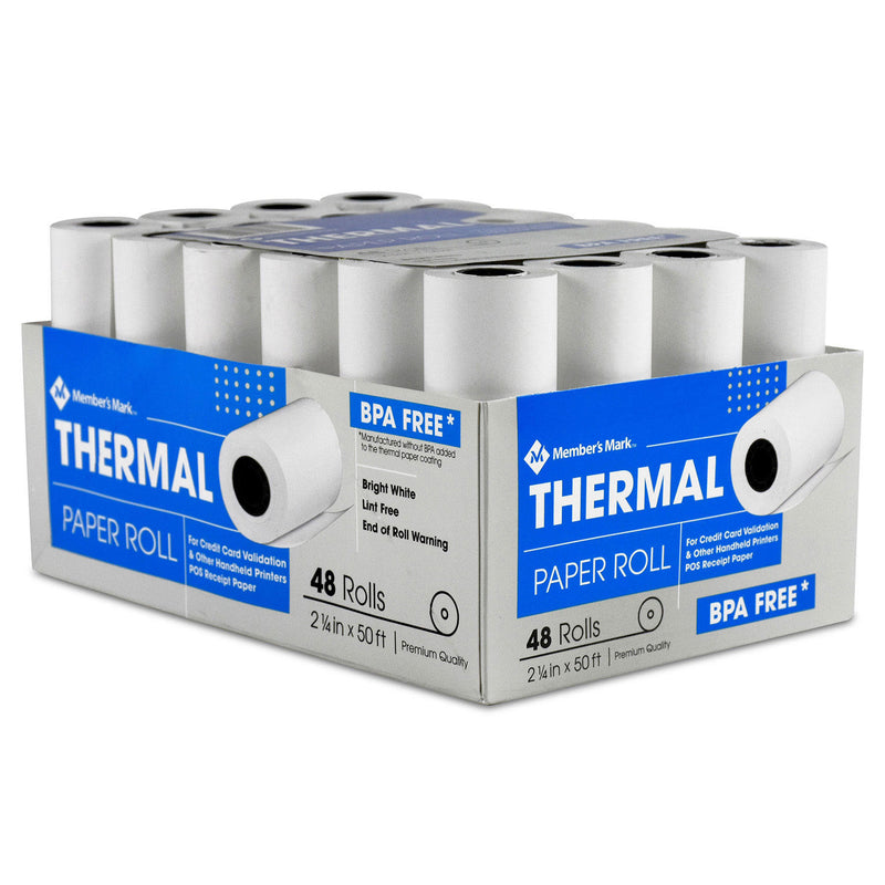 Member's Mark Thermal Receipt Paper Rolls, 2 1/4" X 50' , 48 Rolls