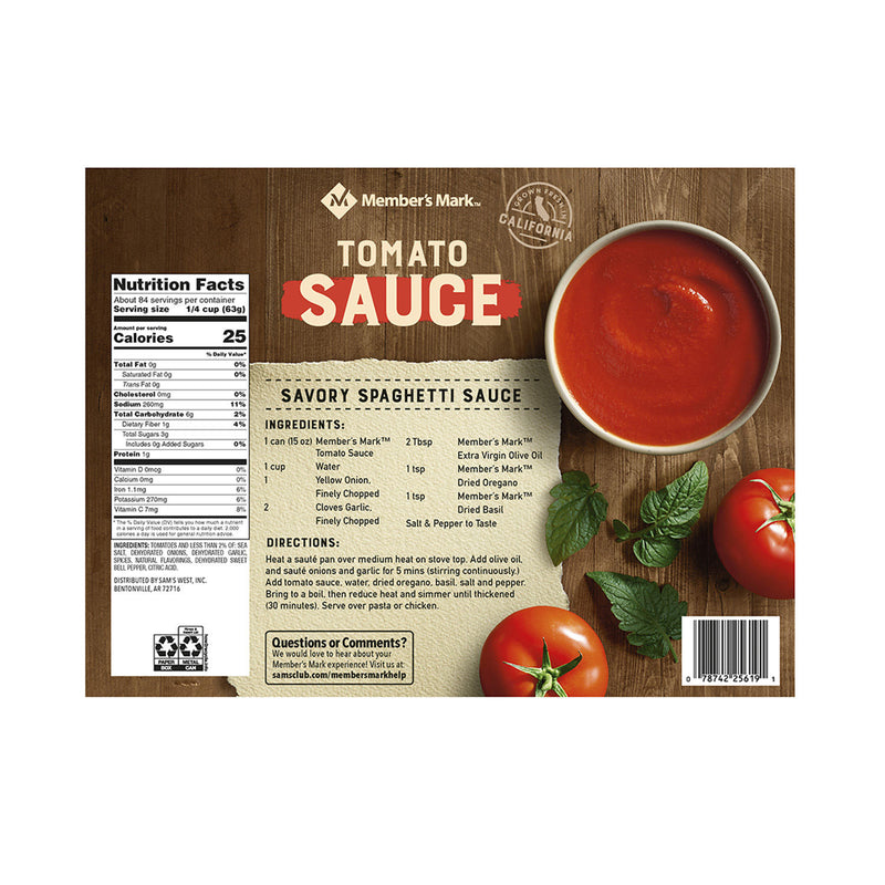 Member's Mark Tomato Sauce (15 oz., 12 ct.)