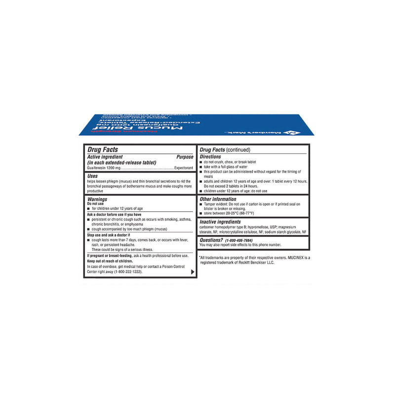 Members Mark Mucus Relief Extended Release MS Tablets (56 ct.)