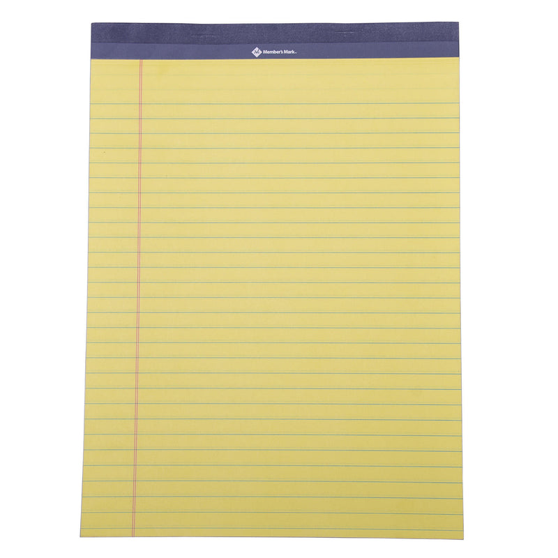 Members Mark Jr Writing Pad - Perforated Canary 24-Pack