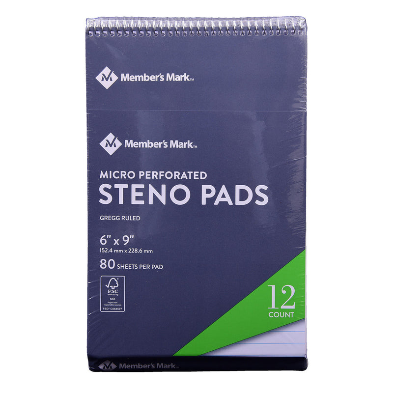 Members Mark Steno Pad 6" x 9" 12-Pack