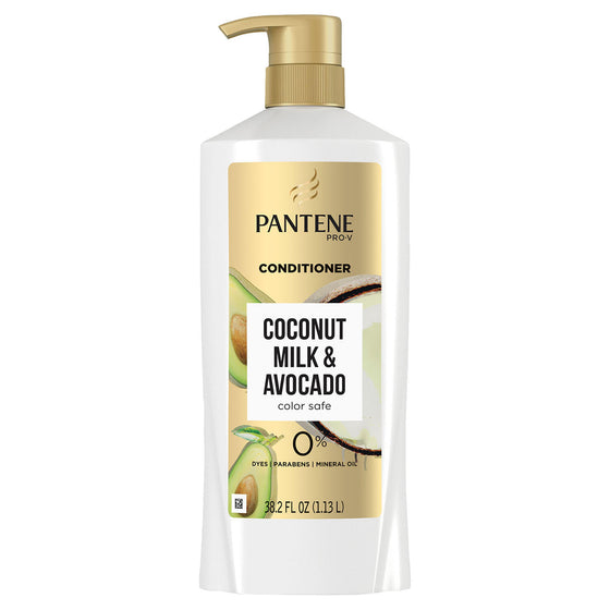 Pantene Pro-V Paraben Free, Dye Free, Mineral Oil Free Coconut Milk and Avocado Moisturizing Conditioner for Dry Hair (38.2 fl. oz.)