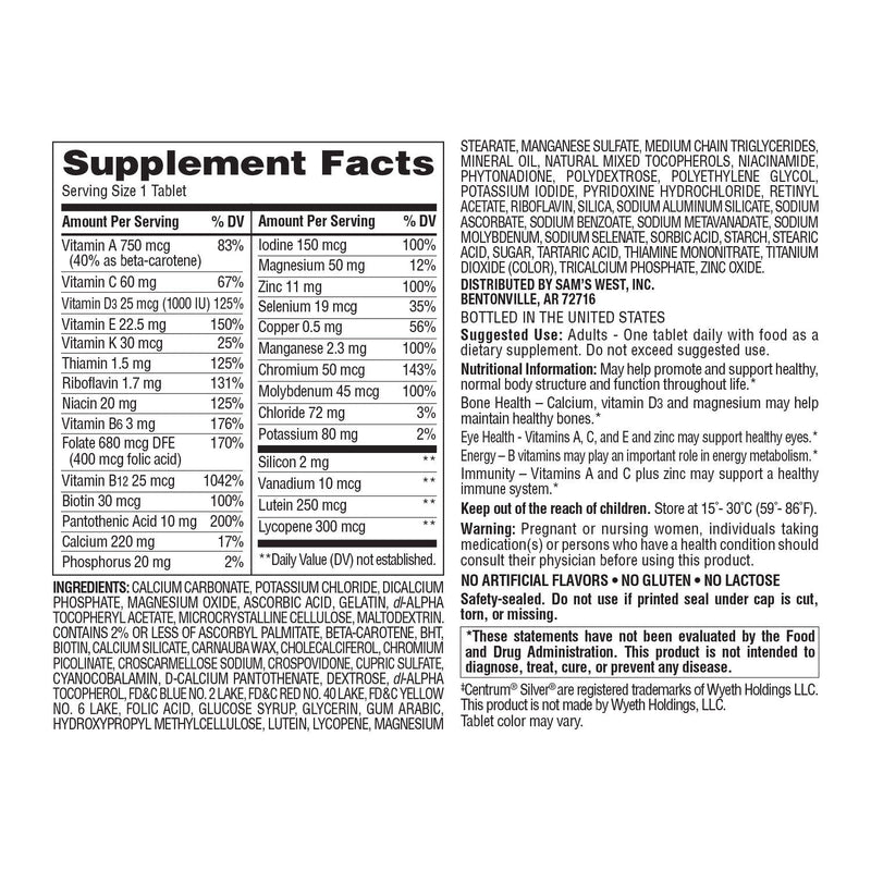 Member's Mark Adults 50+ Multivitamin (400 ct.)