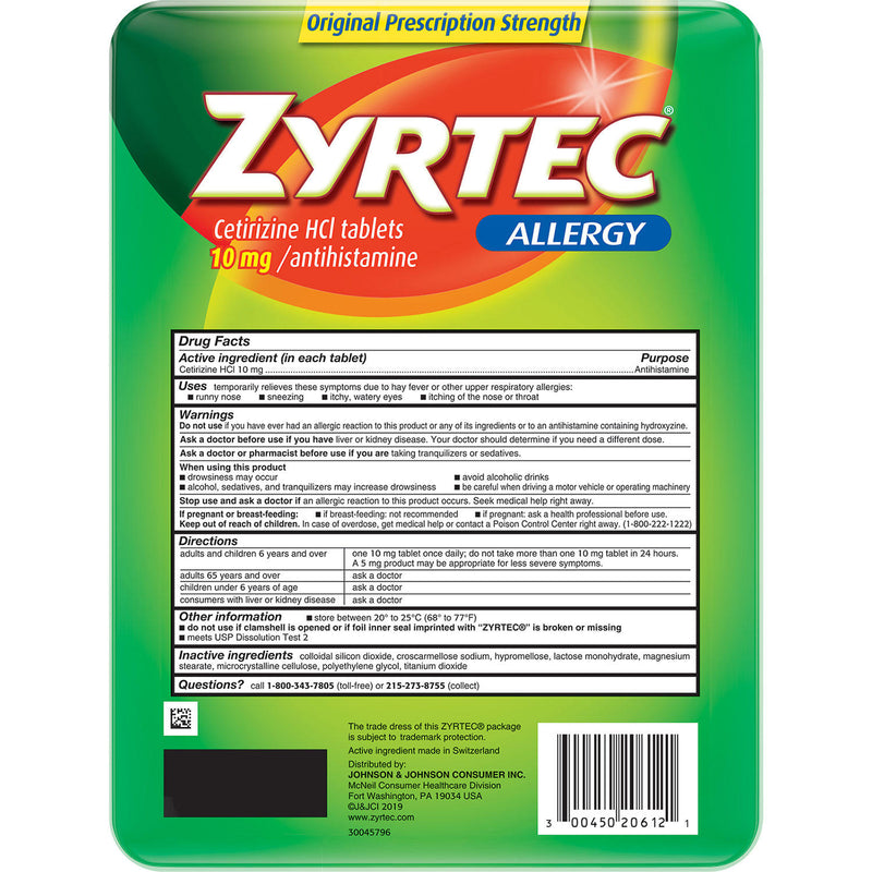 Zyrtec Tablets, 10mg (120 ct.)