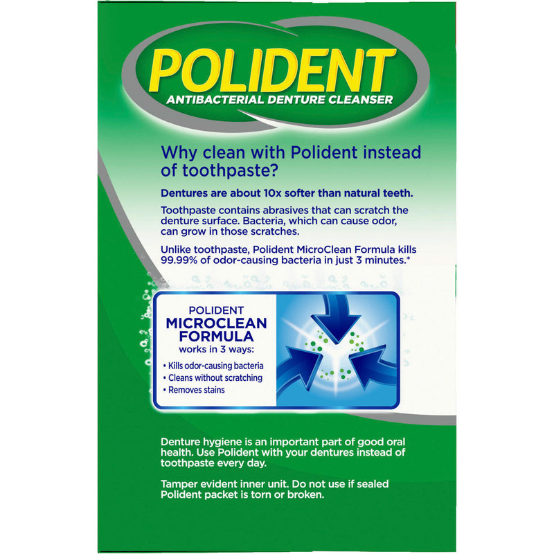 Polident 3-Minute Triple-Mint Antibacterial Denture Cleanser, Effervescent Tablets (240 ct.)