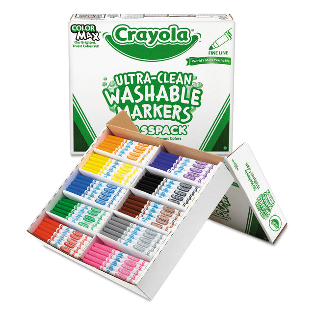 Crayola® Washable Classpack Markers, Broad Point, Assorted, 200/Box