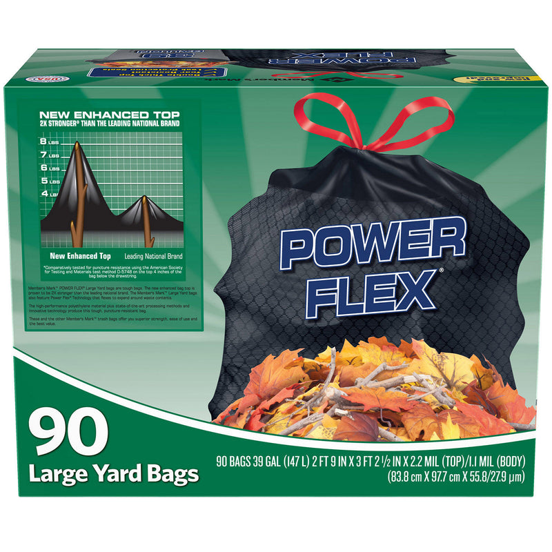 Member's Mark 39 Gallon Power-Guard Drawstring Yard Trash Bags (90 ct.)