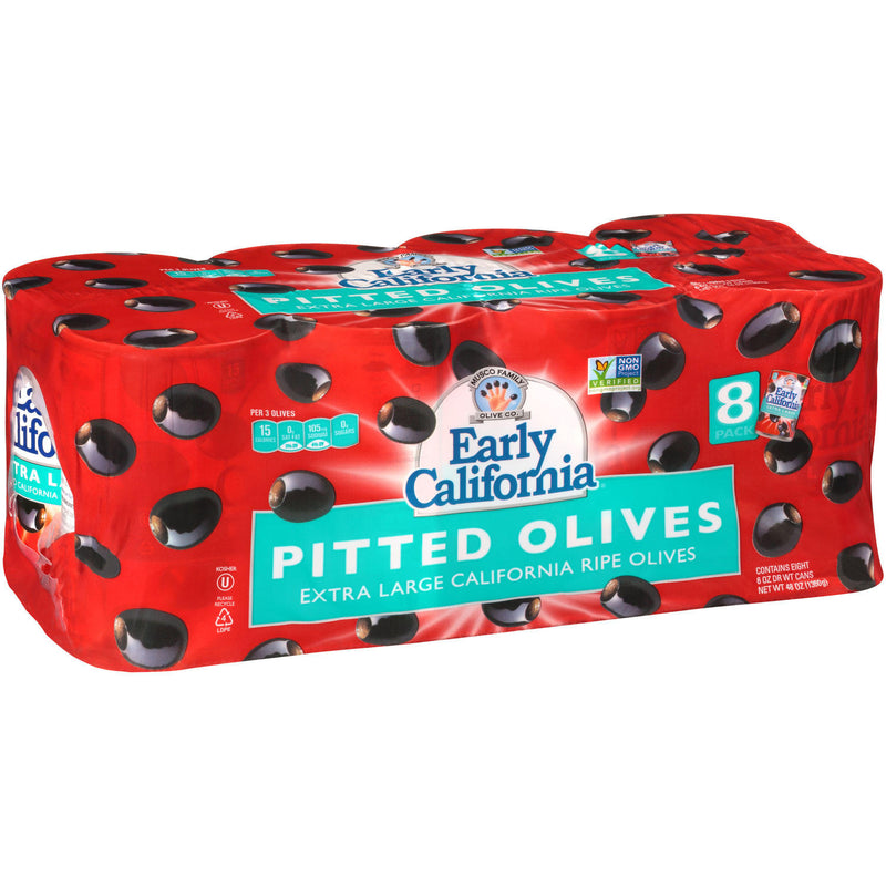 Early California Extra Large Black Pitted Olives (6 oz., 8 pk.)