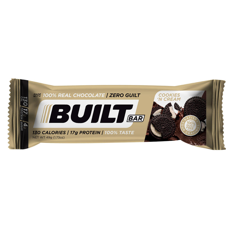 Built Protein Bar Mixed Box, Salted Caramel and Cookies 'N Cream + 1 Free Coconut Puff (13 pk.)