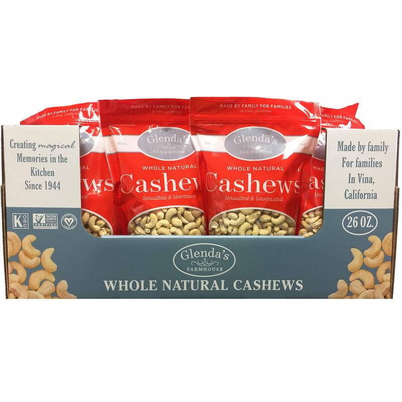 Glenda's Farmhouse Whole Natural Unsalted/Unroasted Cashews (26 oz.)