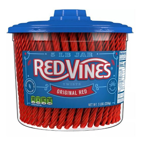 RED VINES Twists Original Red Licorice Bulk Candy Jar (5 lbs.)