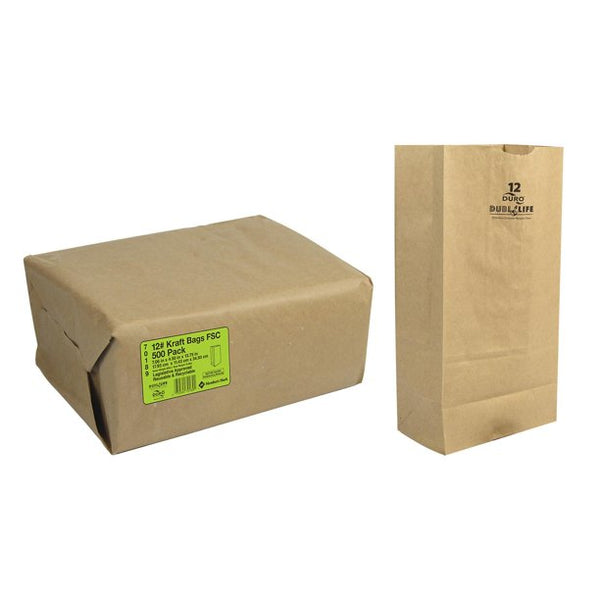 Duro 12# Kraft Bags (500 ct.)