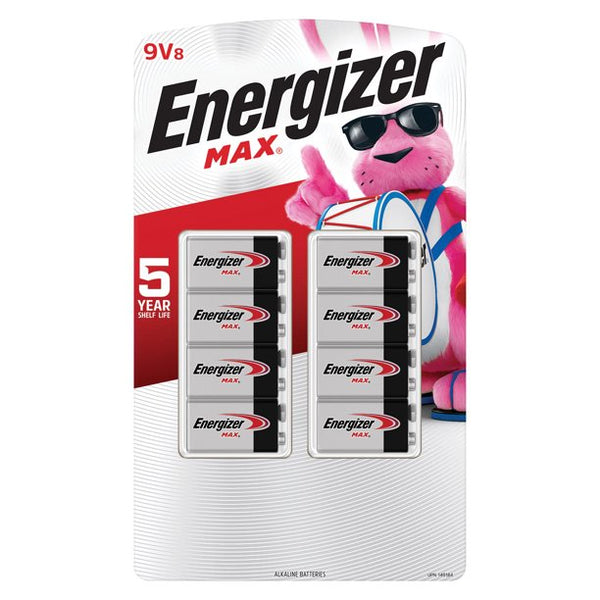 Energizer MAX 9 Volt Alkaline Batteries (8 Pack)